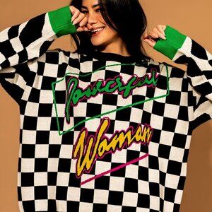 Dressed in LALA Powerful Woman Oversized Sweater Size S/M